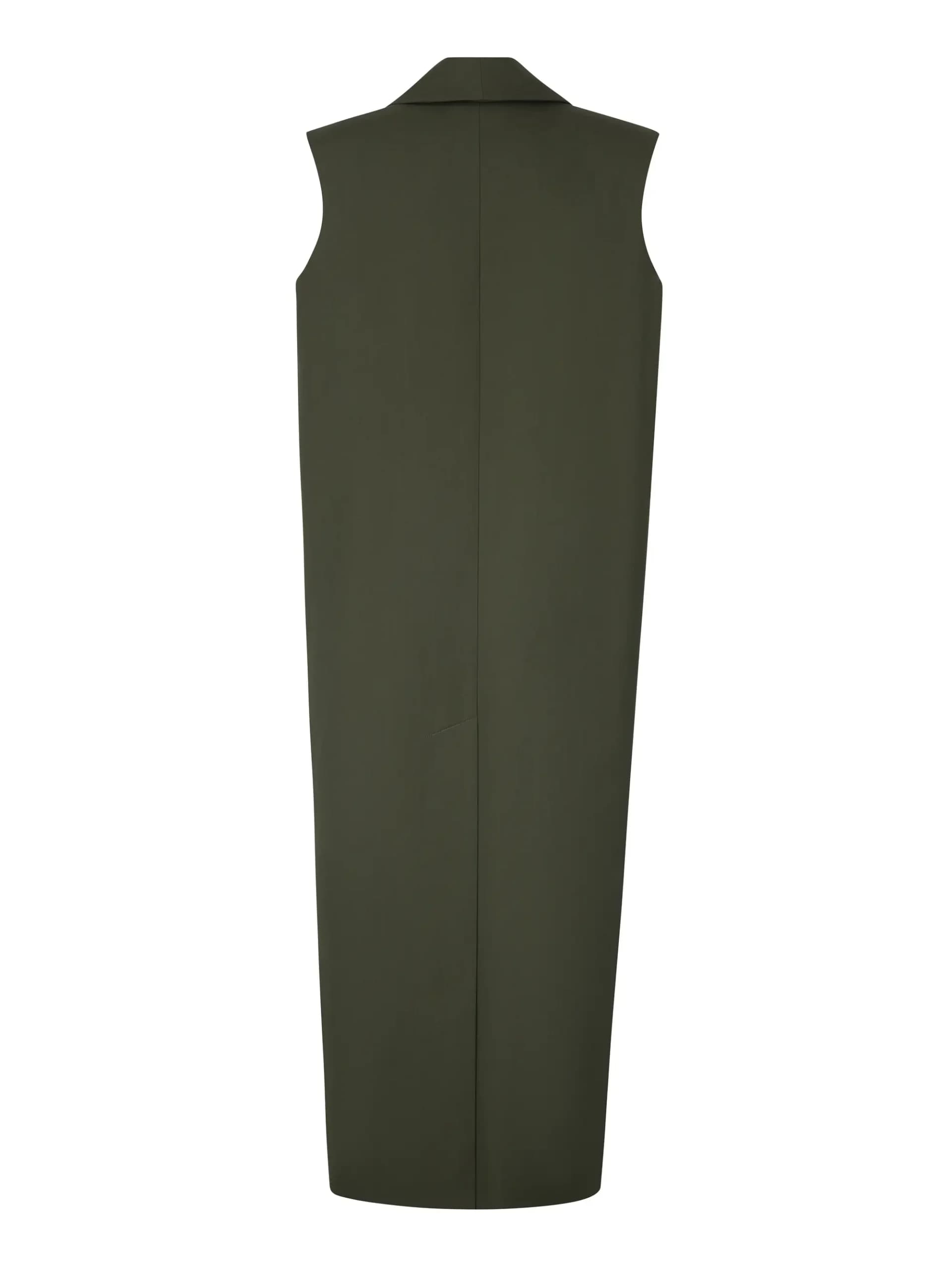 Maxi Vest Olive with Statement Shawl