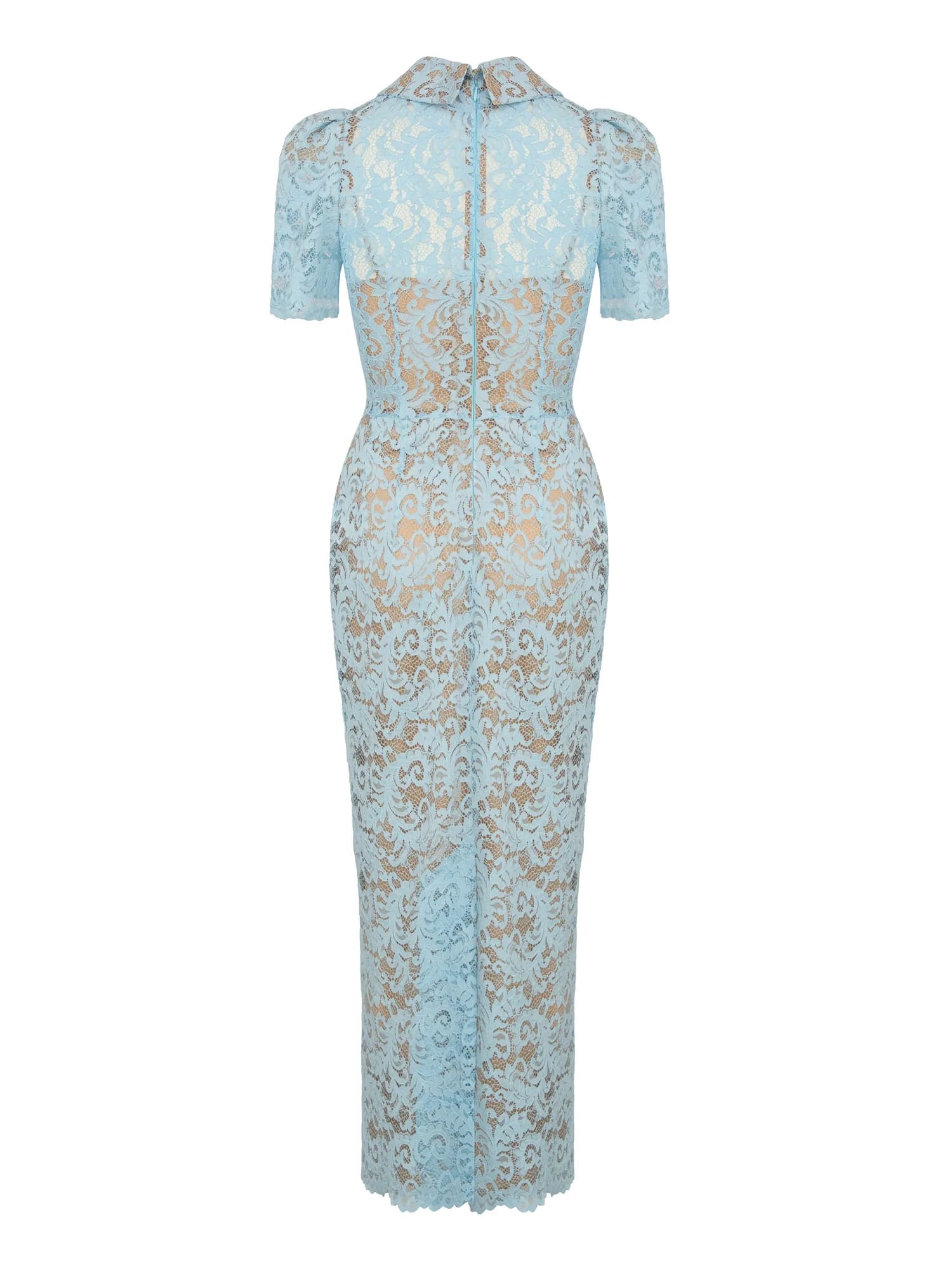 Lace Dress Azure with Short Sleeves