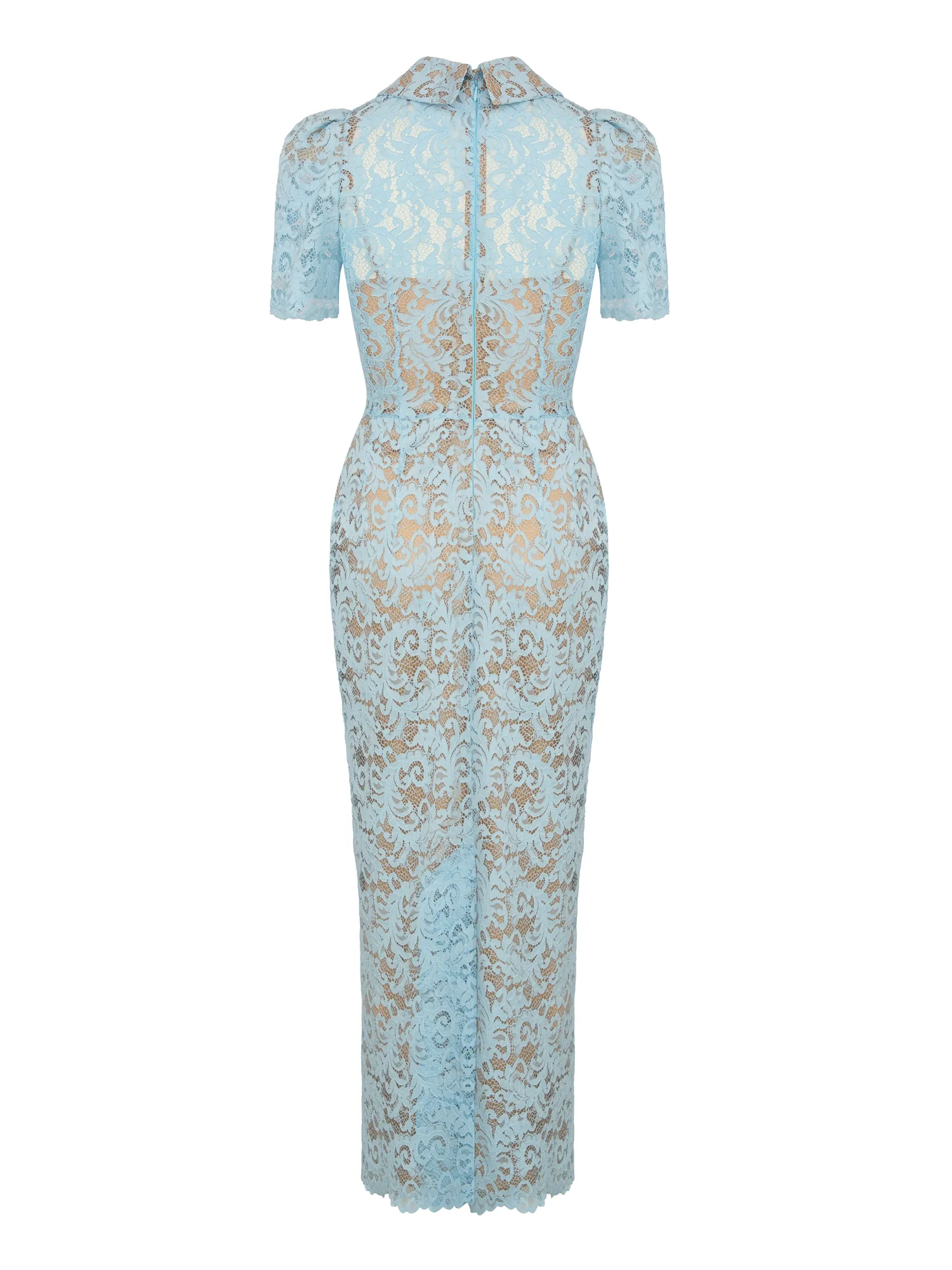 Lace Dress Azure with Short Sleeves