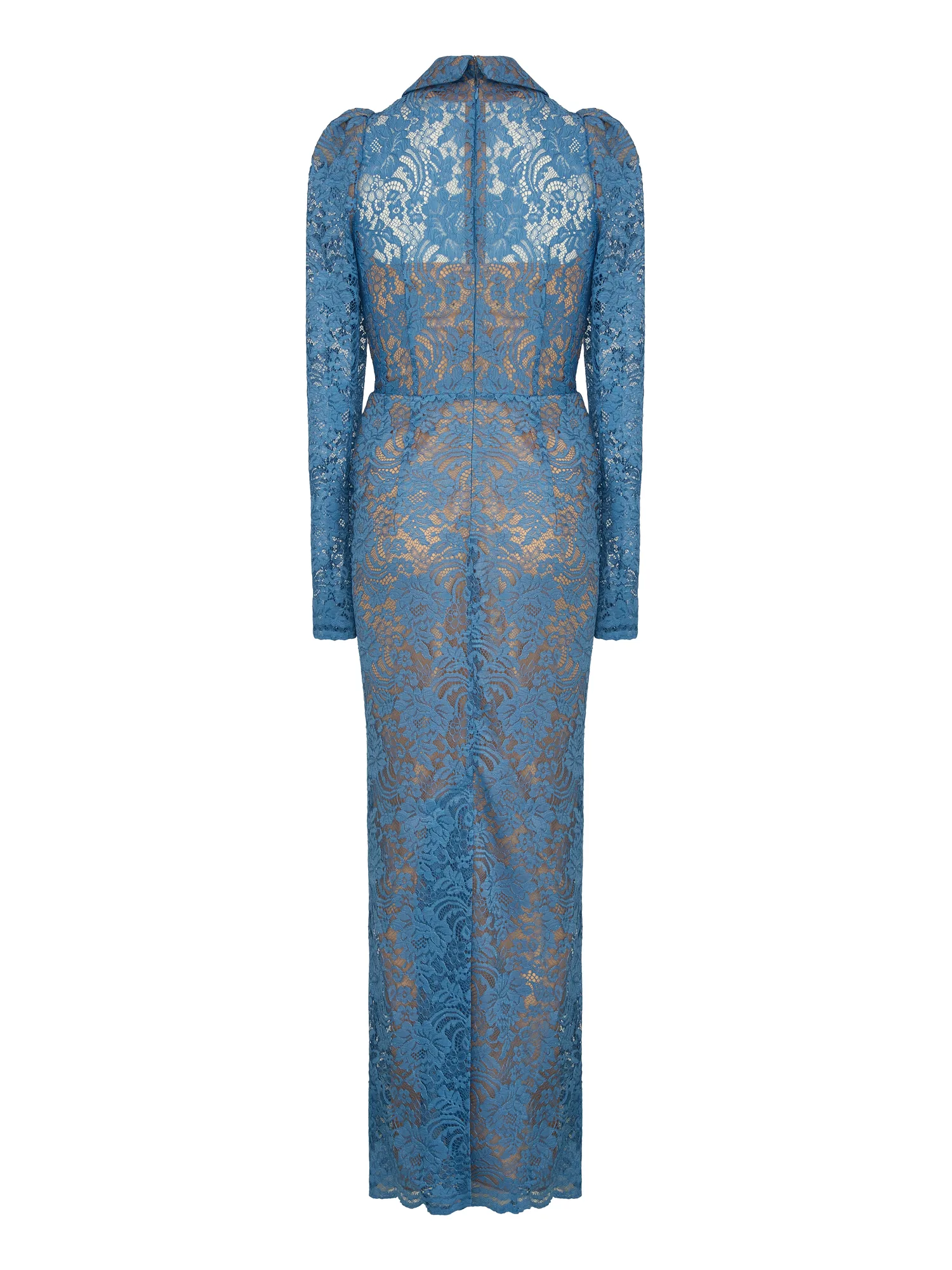 Lace Dress Azure with Long Sleeves